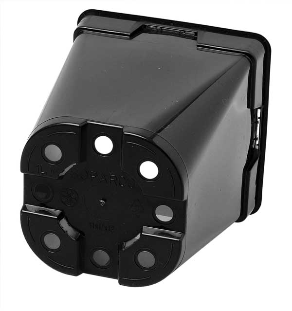 1 Litre Square Black and Round Plastic Plant Pot